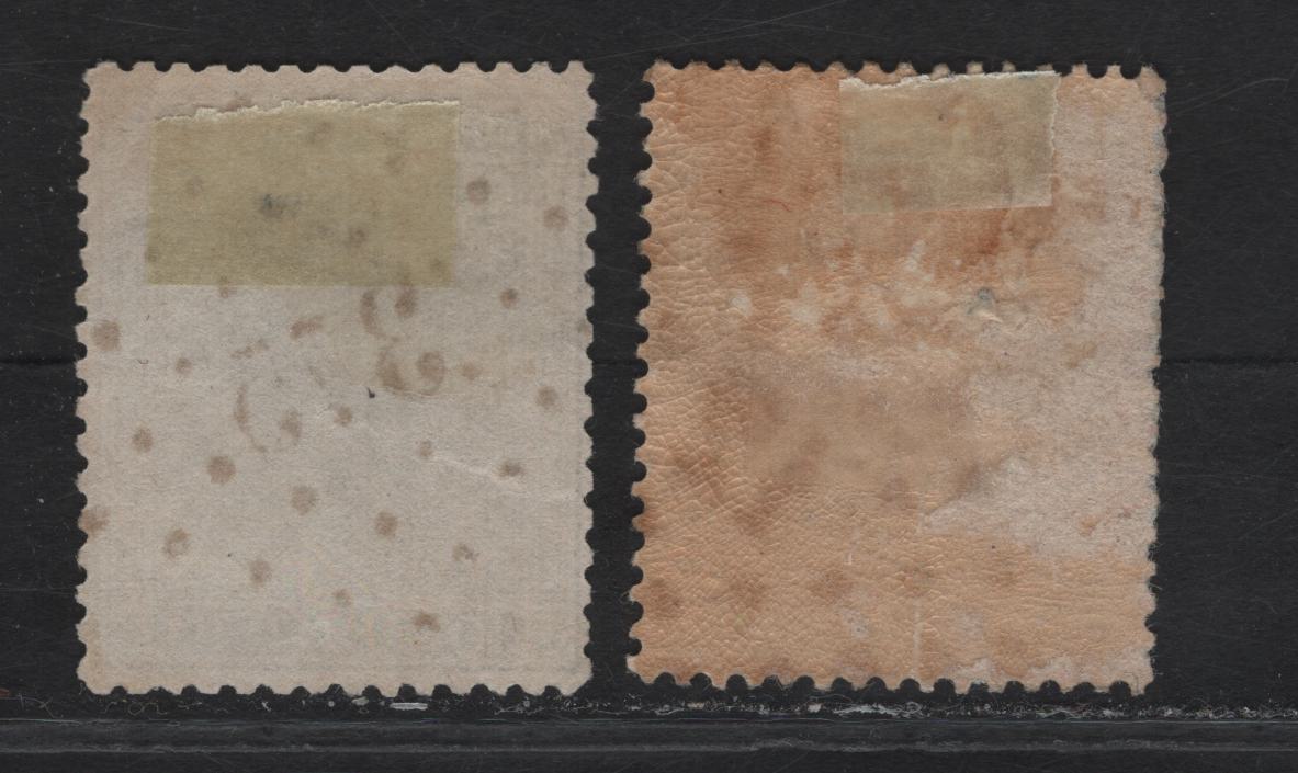 Lot 299 Belgium SC#18a 10c Slate King Leopold I, 1865-1866 King Leopold I Issue, 2 Very/Extremely Fine Used Singles, #12 & #375 Numeral Cancels, Perfs 14.5x14