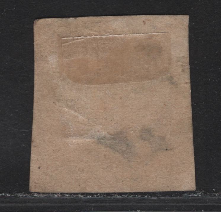 Lot 65 (C) Victoria SG#34 1/- Rose Pink & Blue Queen Victoria, 1854-1855 Culvert Woodblocks Registration Issue, A Very Good Used Single, Nice #1 SON Cancel, Some Shallow Thins, But Lovely Margins, Showing Portion Of Adjoining Stamp At Left.