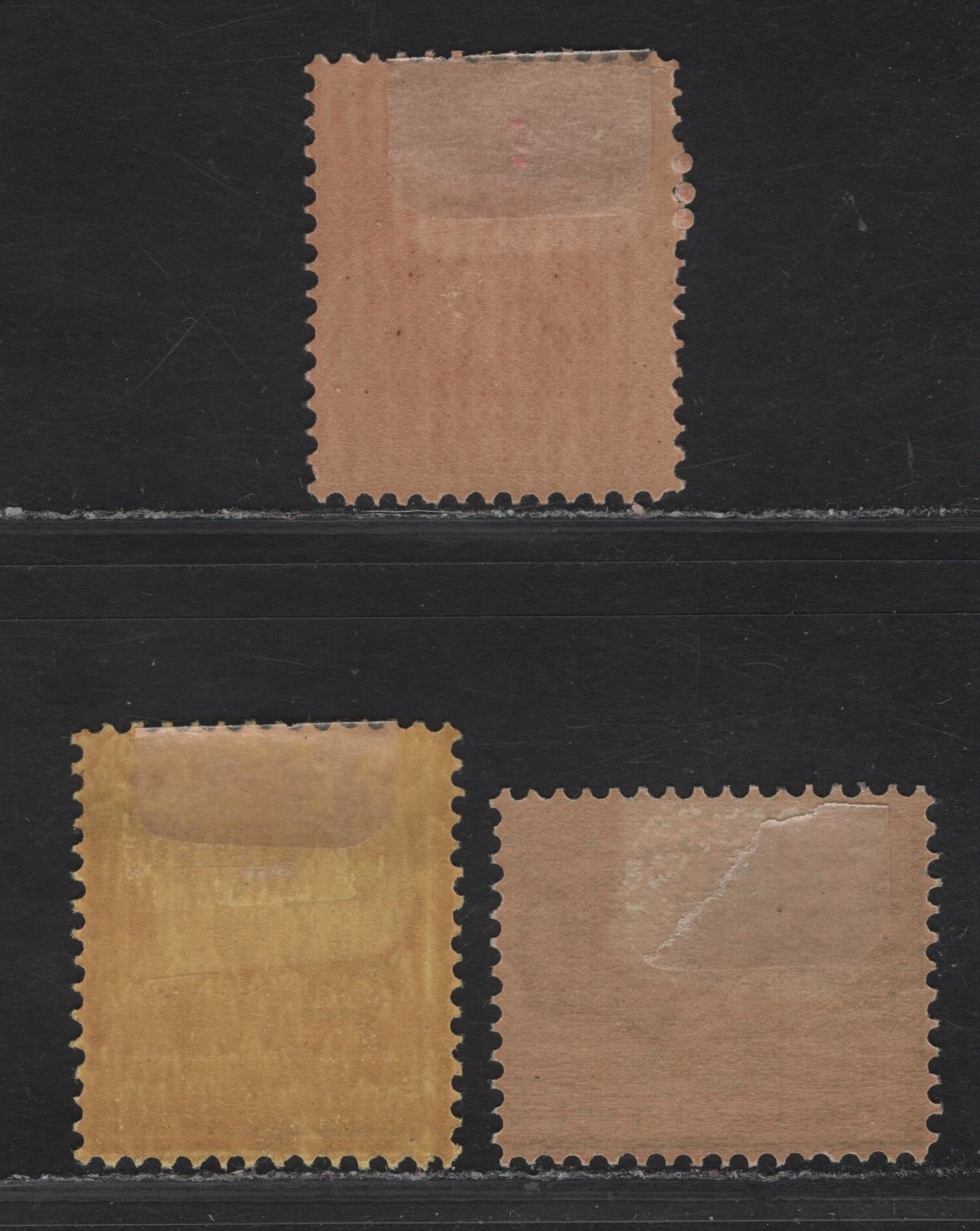 Lot 69 (C) Victoria SG#315a, 333, 357 2.5d - 1.5d Brown Red on Yellow - Apple Green Queen Victoria, 1886-1899 Stamp Duty Issue, 3 F/VFOG Singles, Types 2, 3 & 4 V Over Crown Wmk.