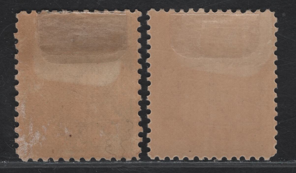 Lot 75 (C) Victoria SG#423, 425a 6d - 1/- Dull Green - Yellow Orange Queen Victoria, 1905-1913 Postage Issue, 2 VF/XFOG Singles, Crown Over A Wmk, Perf 12x12.5 & 11.