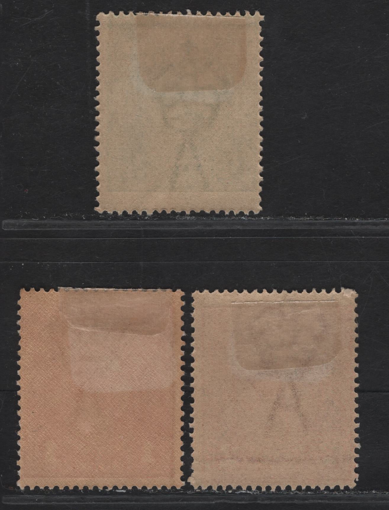 Lot 78 (C) Australia SG#20, 21c, 63a 1d - 2d Carmine Red - Dull Rose Scarlet King George V, 1914-1918 KGV Profile Heads Issue, 3 FOG Singles, Single Crown over A Wmk, Comb Perf 14.25x14.