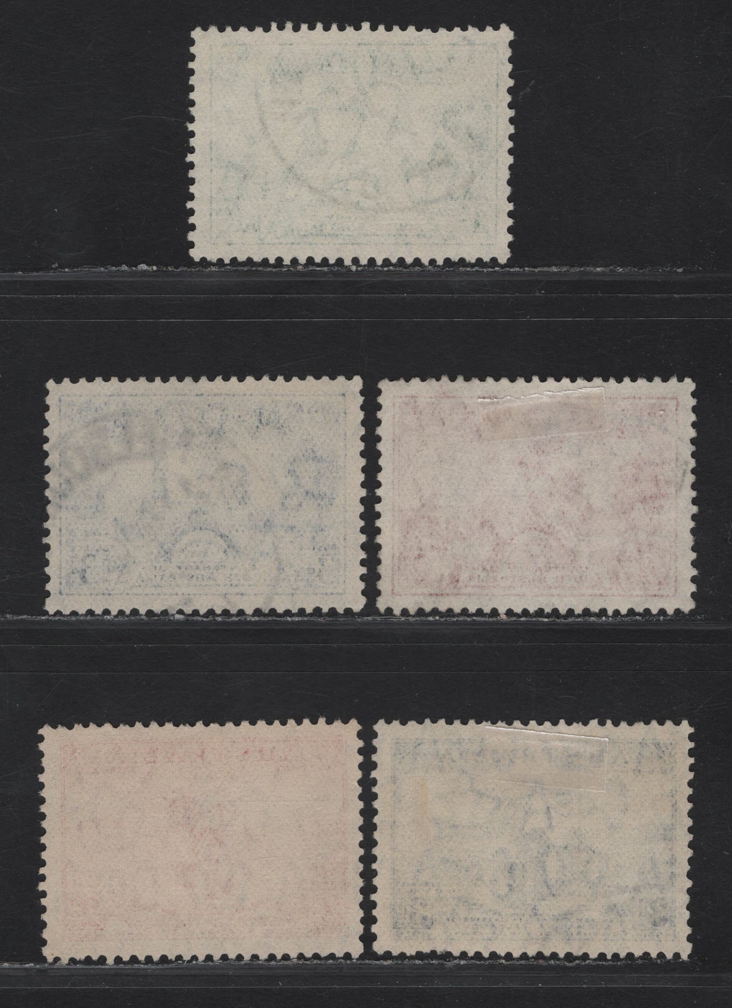 Lot 95 Australia SG#159-163 2d - 1/- Scarlet - Green Amphitrite & Telephone Cable - Site of Adelaide, 1936-1936 Opening Of Submarine Telephone Link - Centenary of South Australia Issues, 5 Very Fine Used Singles.