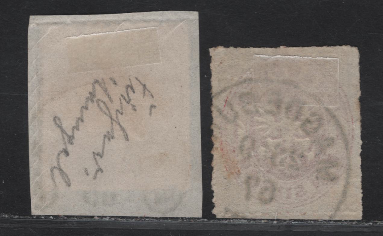 Lot 140 Prussia SC#17, 20 1sgr - 3sgr Rose - Bistre Arms, 1861-1867 Embossed Arms Issue, 2 Very FIne Used Imperf Singles
