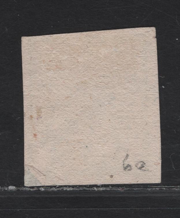 Lot 142 Roman States SC#6a 5b Black on Pale Rose Arms, 1852 Papal Arms Issue, An Extremely Fine Used Imperf Single