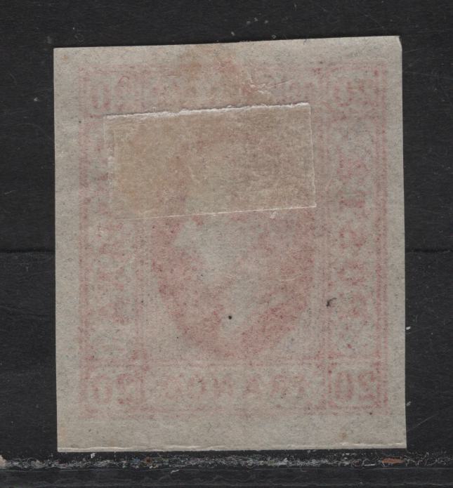 Lot 153 Romania SC#24 20pa Red Prince Alexandru Loan Cuza, 1865 Prince Alexandru Loan Cuza Issue, A EFOG Imperf Single, Type II, Close Margins At Left (1mm vs 1.25mm)
