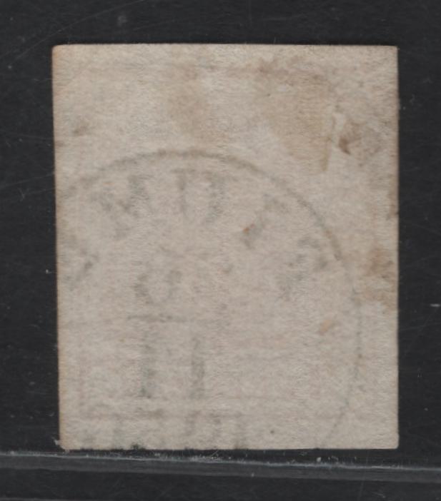 Lot 17 Fiume SC#3 (Austria) 3kr Red Arms, 1850 Arms Issue, A Very Fine Used Imperf Single, SON Fiume Nov 26 1850, Thin Paper Type III