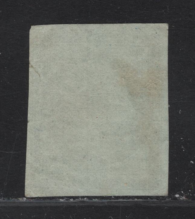 Lot 19 France SC#13 5c Green on Green Napoleon III, 1853-1860 Emperor Napoleon III Issue, A Very Fine Used Imperf Single, Greenish Type I Paper