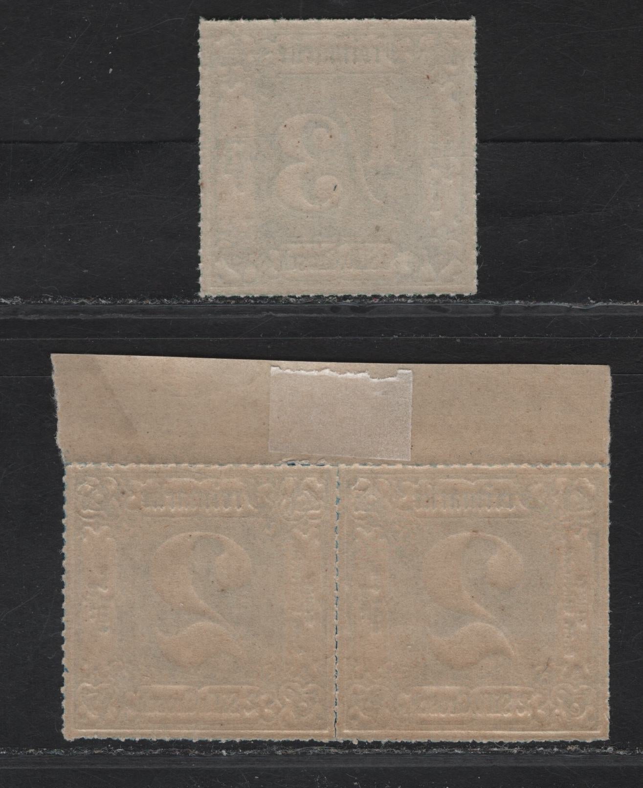 Lot 205 Thurn & Taxis SC#28, 31 1sgr - 2sgr Green - Blue Numerals, 1866 Rouletted Numeral Issue, 2 VFNH Singles, Colored Line Roulettes