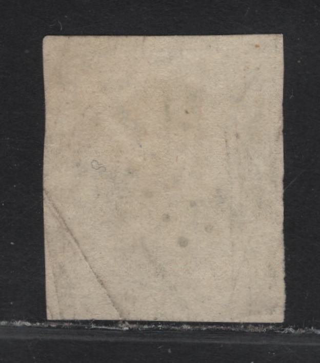 Lot 21 France SC#14b 10c Bistre Brown on Yellowish Napoleon III, 1853-1860 Emperor Napoleon III Issue, A Very Fine Used Imperf Single, 1727 Small Numerals Diamond Dotted Cancel