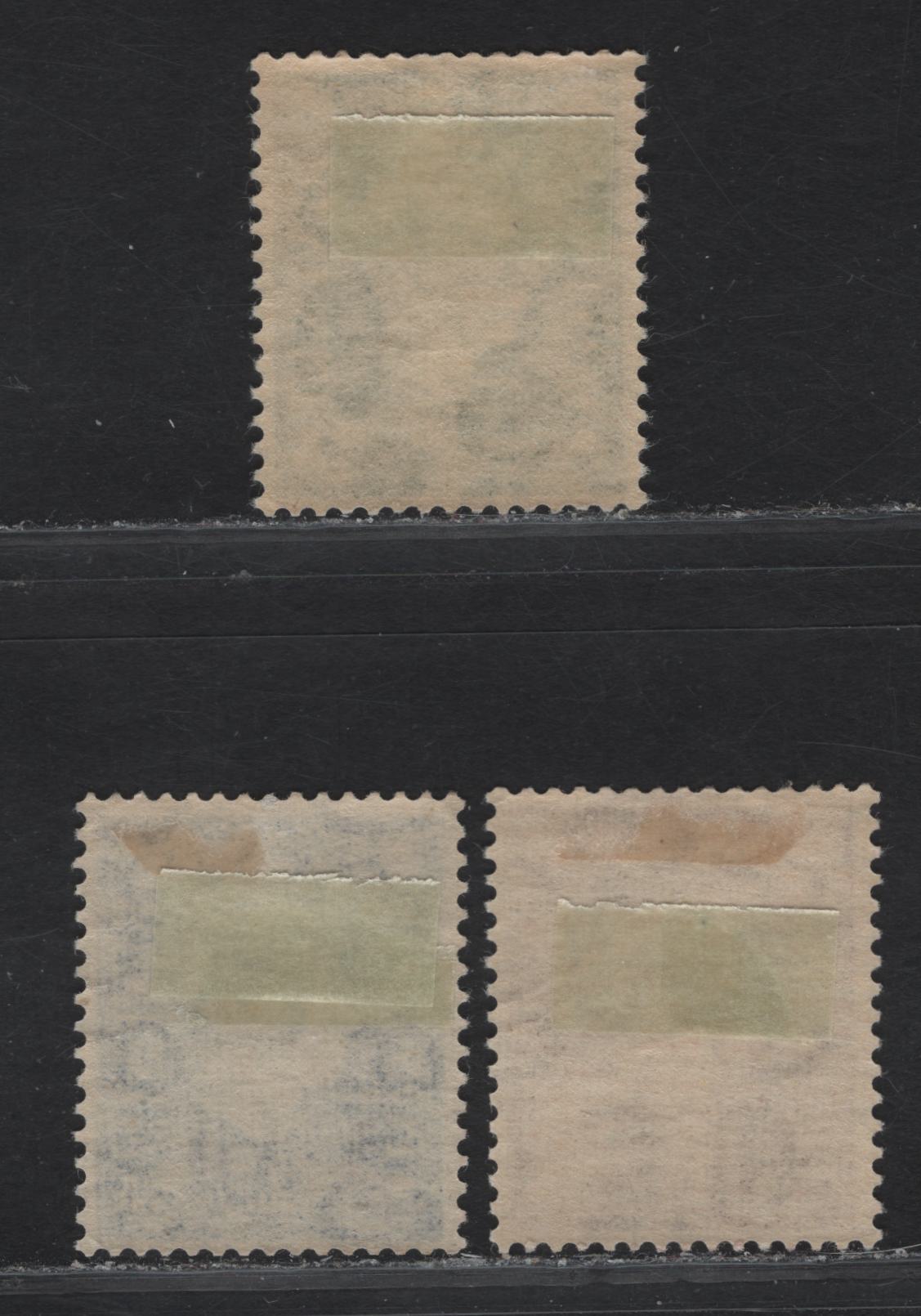 Lot 246 Great Britain SG#464a, 464a, 466a 1/2d - 2.5d Green - Ultramarine King George VI, 1937-1947 KGVI Dulac Heads Issue, 3 F/VFOG Singles, Sideways Wmk