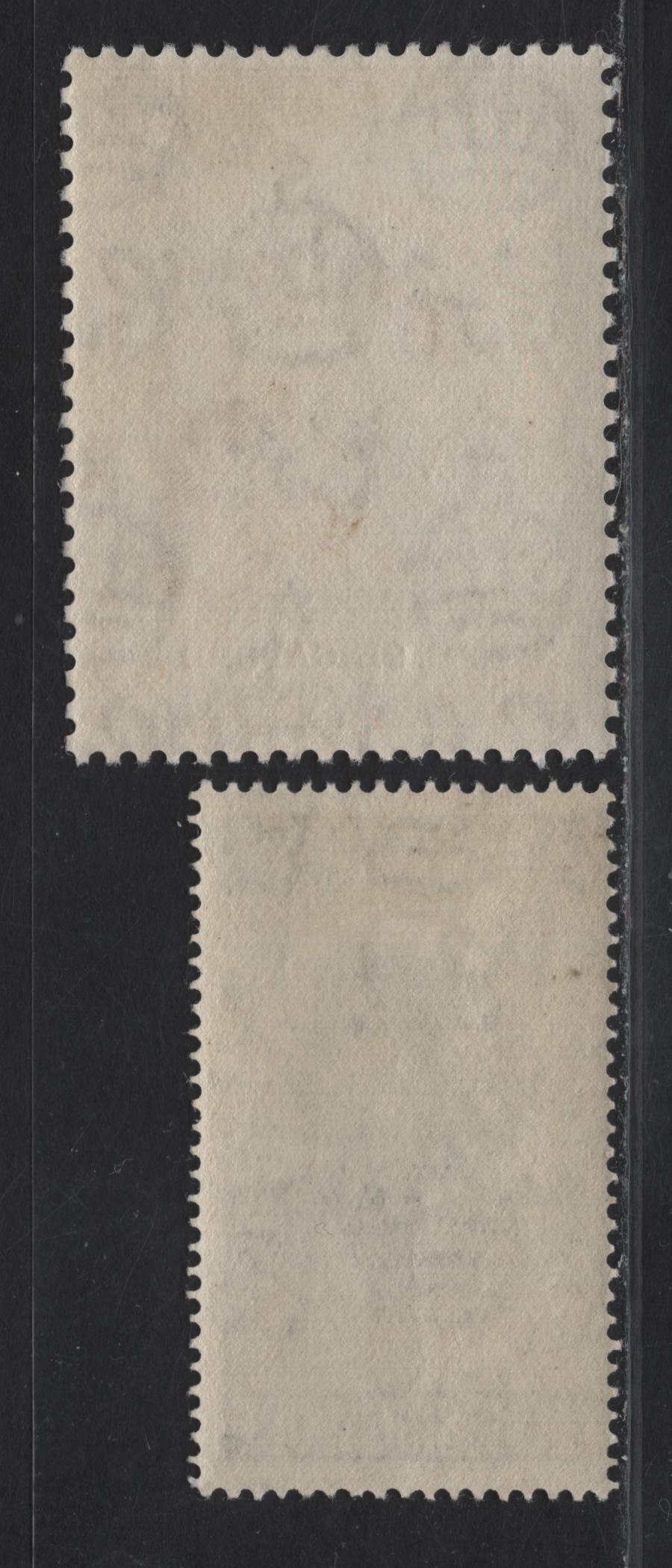 Lot 288 (C) Singapore SG#31-32 10c - $5 Violet - Brown King George VI & Medicinal Spring, 1948 Silver Wedding Issue, 2 F/VFOG Singles