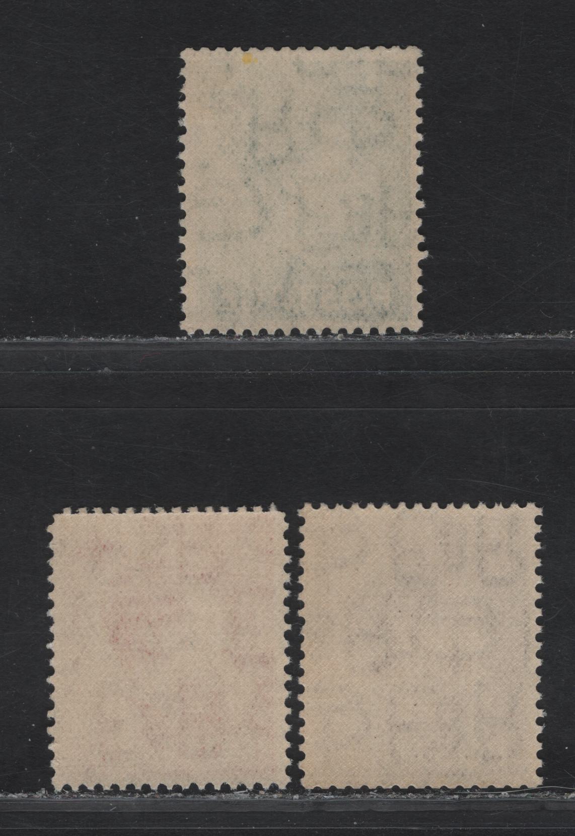 Lot 319 Great Britain SG#457wi, 458wi, 459wi 1/2d - 1.5d Green - Red Brown King Edward VIII, 1936 King Edward VIII Issue, 3 F/VFNH Booklet Singles, Inverted Wmks