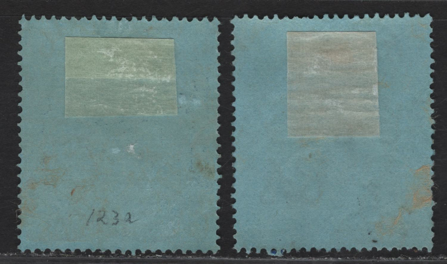 Lot 373 (C)Bermuda SG#116c-d 2/- Purple & Blue on Deep Blue - Dull Purple & deep Blue on Pale Blue King George VI, 1938-1953 KGVI Keyplate Issue, 2 Very Fine Used Singles, Ordinary Paper, Perf 14