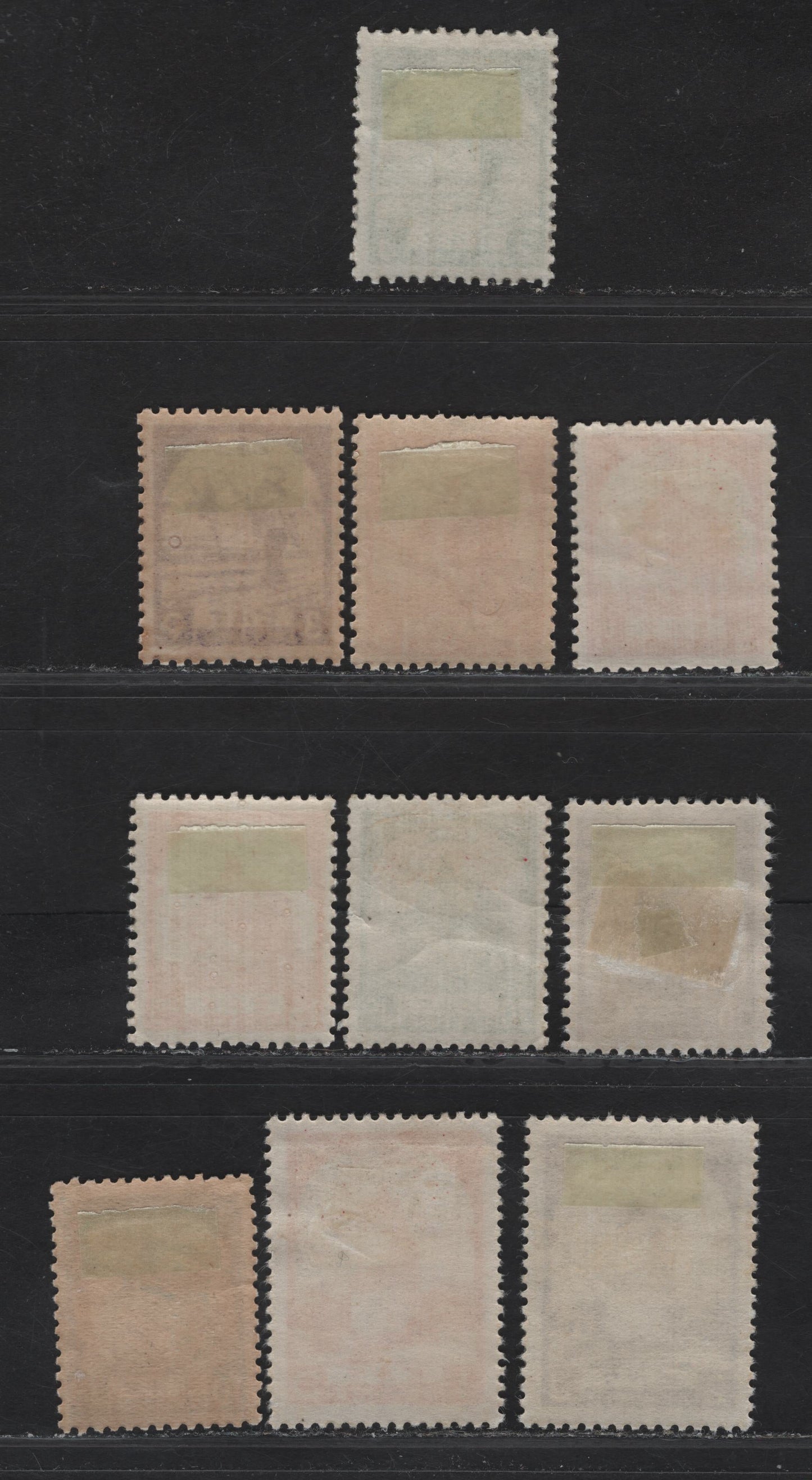 Lot 417 Burma SG#J89-J97 2c - 2r Yellow - Bright Violet Burmese Woman - Watch Tower, 1943 Japanese Occupation Issue, 10 VFOG Singles, Includes Additional Shades
