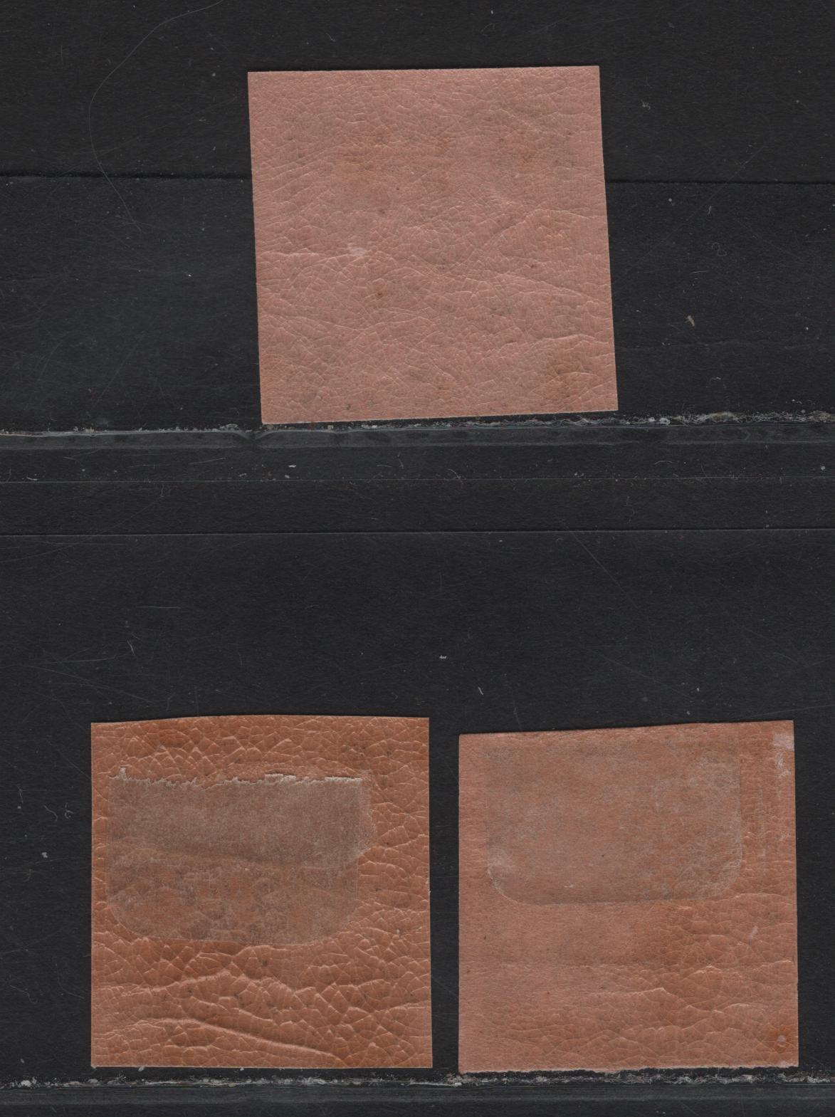 Lot 59 Honduras SC#2 2r Black on Pink Arms, 1865 Coat of Arms Issue, 3 VFOG Imperf Singles, Different Shades of Pink Paper