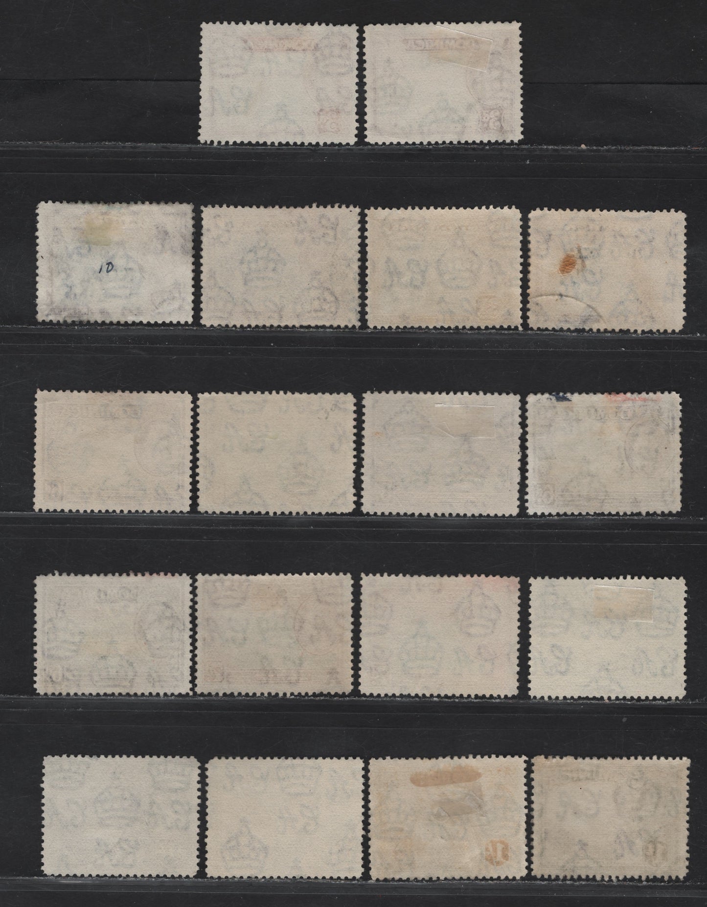 Lot 104 Dominica SG#104-a, 105-106 3d - 1/- Olive Green & Brown - Violet & Olive Green Layou River - Boiling Lake, 1938-1947 KGVI Pictorial Issue, 18 Fine/Very Fine Used Singles, A Selection Of Wartime & Postwar Printings, Showing Different Shades