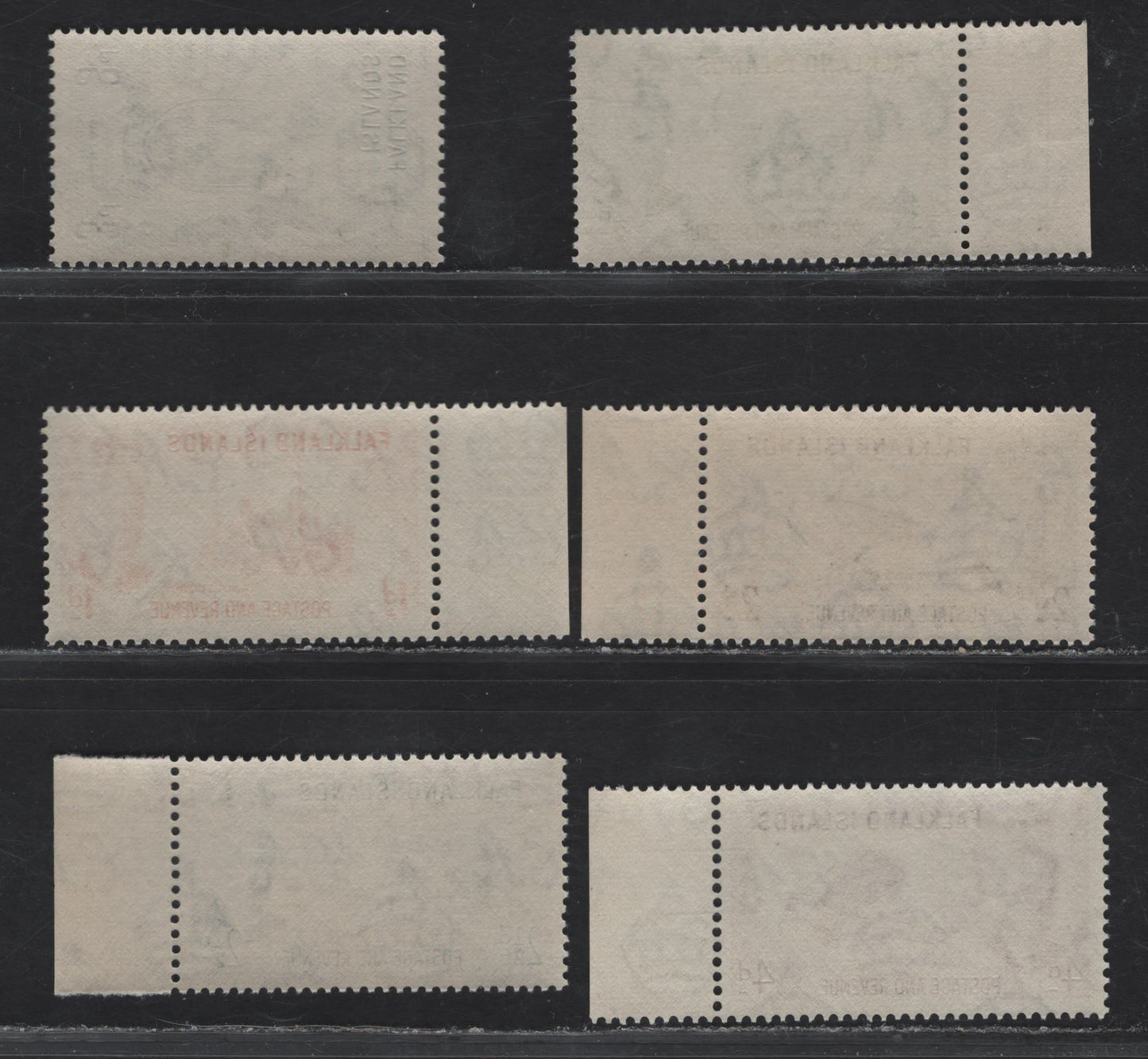 Lot 109 Falkland Islands SG#172-177 1/2d - 4d Green - Reddish Purple Sheep - Auster Autocrat Aircraft, 1952 KGVI Pictorial Issue, 6 F/VFNH Singles