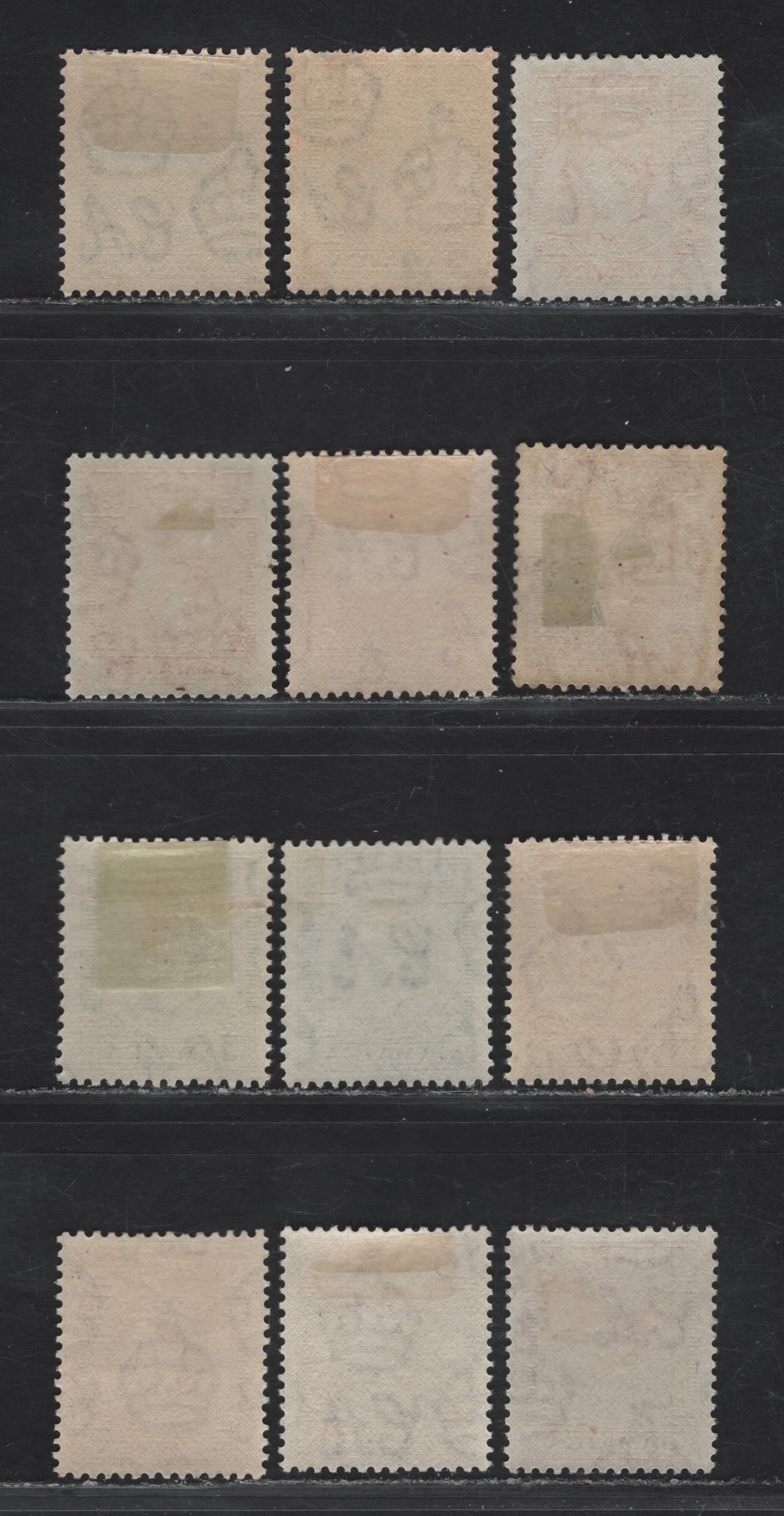 Lot 156 (C) Jamaica SG#121-123 1/2d - 1.5d Blue Green - Brown King George VI, 1938-1952 KGVI Issue, 12 F/VFOG Singles, Various Printings Including Scarce 1.5d Pale Brown