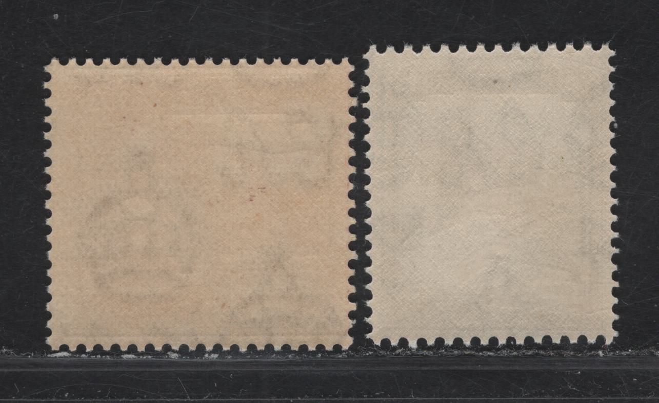 Palestine SG#99, 100a 20m - 50m Dull Olive Green - Bright Purple Citadel - Sea of Galilee, 1927-1945 Pictorial Keyplate Issue, 2 F/VFNH Singles, Opaque White Paper