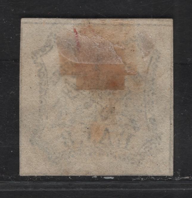 Lot 22 Roman States SC#9 8baj Black Papal Arms, 1852 Arms Issue, A Very Fine Used Single, Full Margins On All Sides, Traces Of Dividing Lines On All 4 Sides