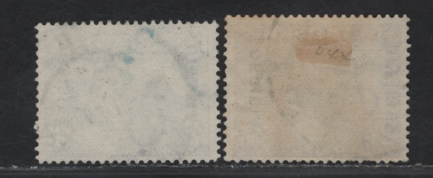 Lot 229 (C) South Africa SG#O19, O29 2/6 - 10/- Blue & Brown - Blue & Sepia Ox Wagon Inspanned - Groot Constantia, 1930-1949 Screened Rotogravure Pictorial Issue, 2 Very Fine Used Singles