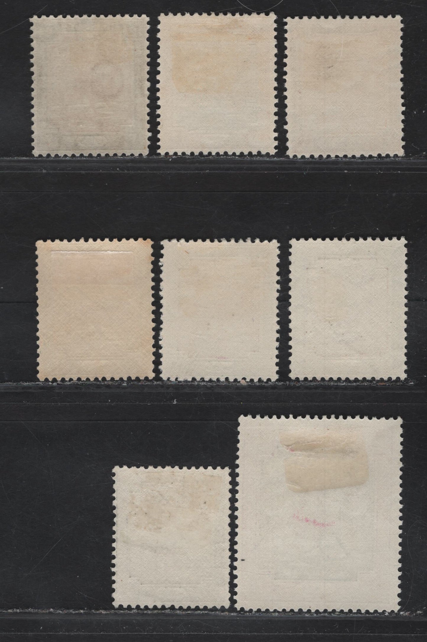 Lot 235 Sudan SG#37a, 38b, 39a, 41a, 46a 1m - 10p Black & Orange - Black & Bright Mauve Arab Postman, 1927-1941 Camel Postman Keyplates, 8 VFOG Singles, SG Wmk, Ordinary Paper, Shade Variations For Different Printings.