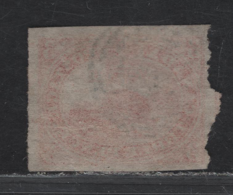 Lot 264 (C) Canada SG#4d 3d Orange Red Beaver, 1852-1857 2nd Pence Issue, A Very Good Used Imperf Single, Thin Horizontal Wove Paper, 3 Wide Margins On 3 Sides, Close To Just Touching At left