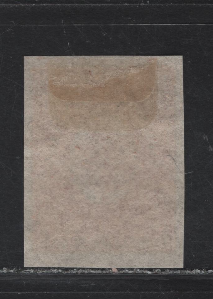 Lot 291 (C) Newfoundland SG#20 6d Rose Flower Heraldry, 1861-1862 3rd Pence Issue, An EFOG Imperf Single, Crisp Hard Wove Paper