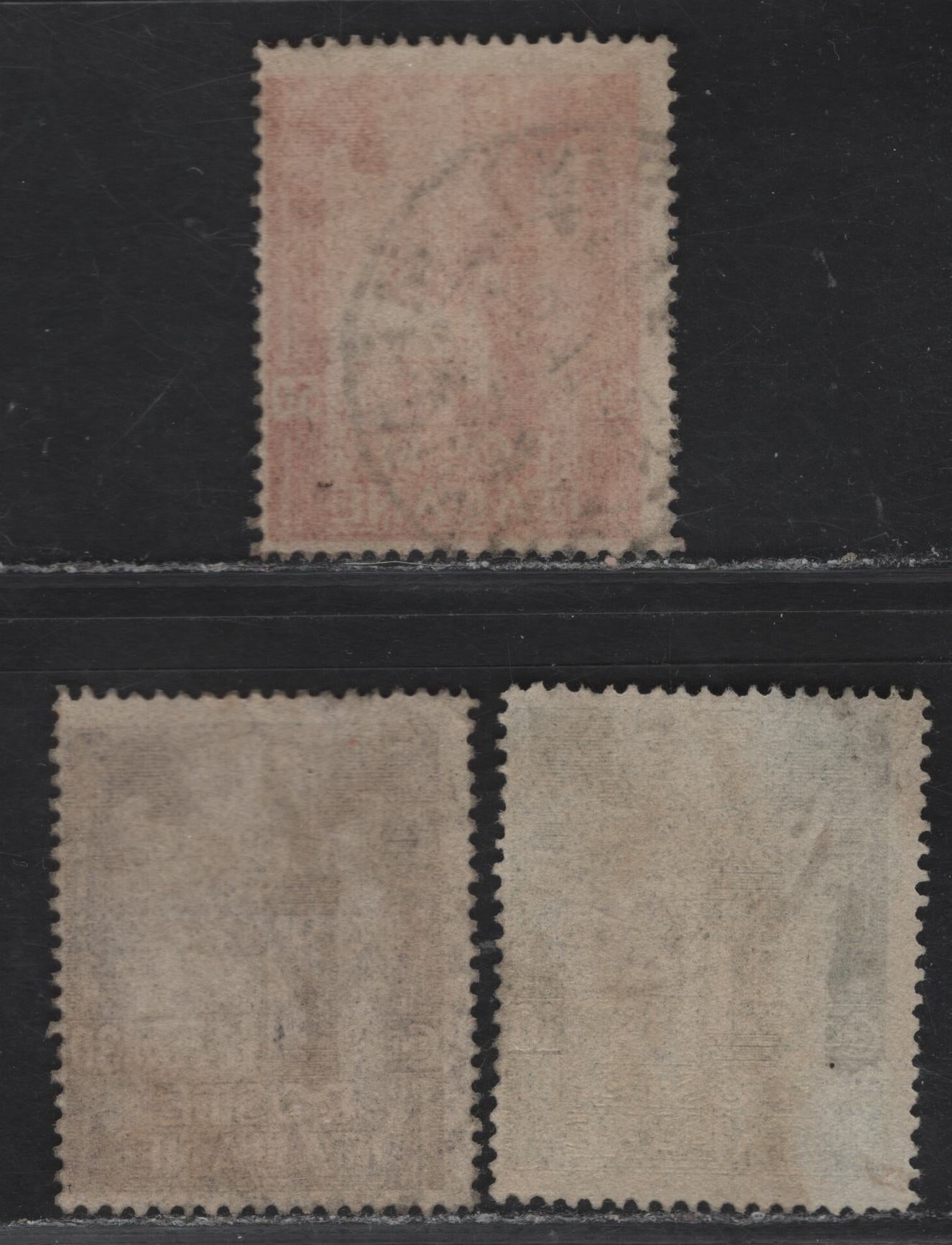 Lot 61 Italy SC#159-161 10c - 50c Dark Green - Brown Carmine Emblem of new Govt - Symbolical of Fascism & Italy, 1923 Anniv of March on Rome Issue, 3 Fine Used Singles