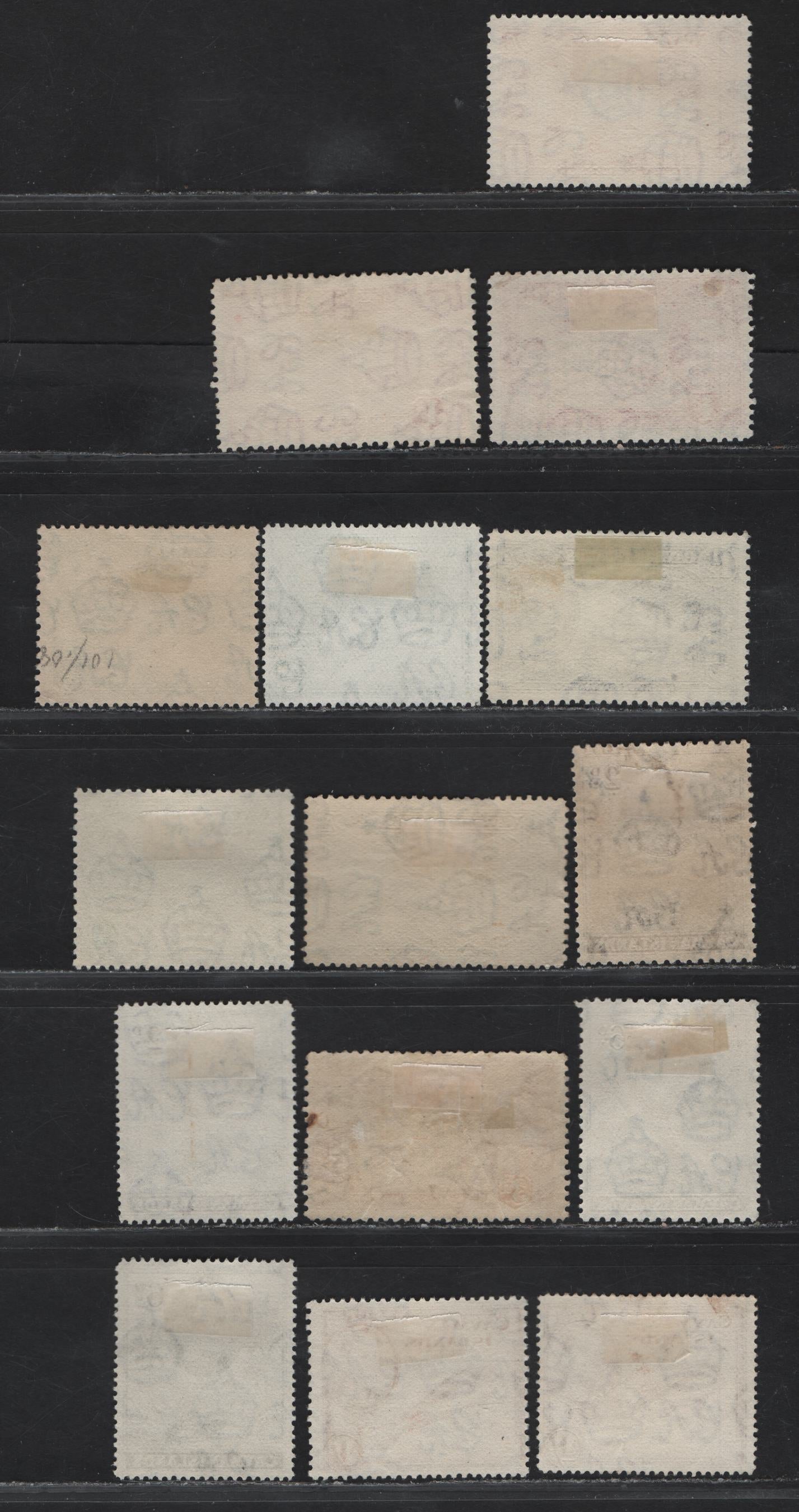 Lot 83 (C) Cayman Islands SG#115, 116-a, 117-118, 119-119a, 121, 122b, 123-a 1/4d - 1/- Red Orange - Red Brown King George VI, 1938-1948 KGVI Pictorial Issue, 15 Fine/Very Fine Used Singles, Includes Both Perfs of 1/2d, 2d, 6d & 1/-, Different Shades