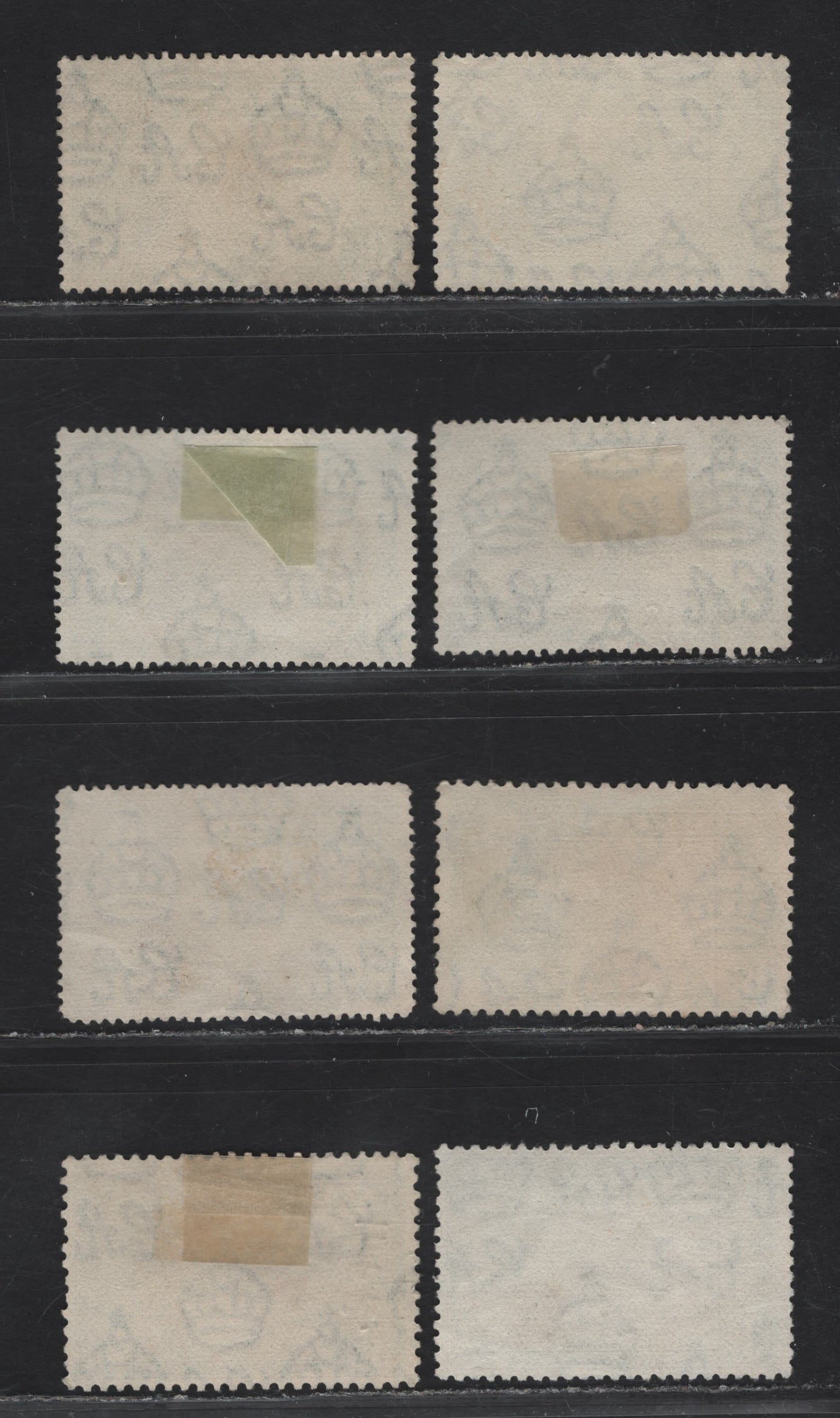 Lot 94 Ceylon SG#387-387e 3c Black & Deep Blue Green Adam's Peak, 1938-1941 KGVI Pictorial & Surcharged Issues, 8 Very Fine Used Singles, Complete Used Grouping Of All Listed Perfs, Extra Shades Of Perf 13.5 & 11.5x11
