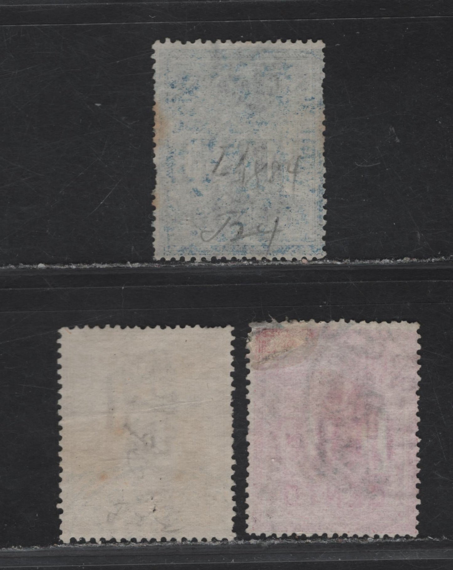Lot 112 Italy SC#J22-J24 50l - 100l Yellow - Blue Numeral, 1884-1903 Postage Dues, 3 Good/Fine Used Singles, 100l Blue Has Several Pulled Perfs, 100l Claret Has A Corner Thin