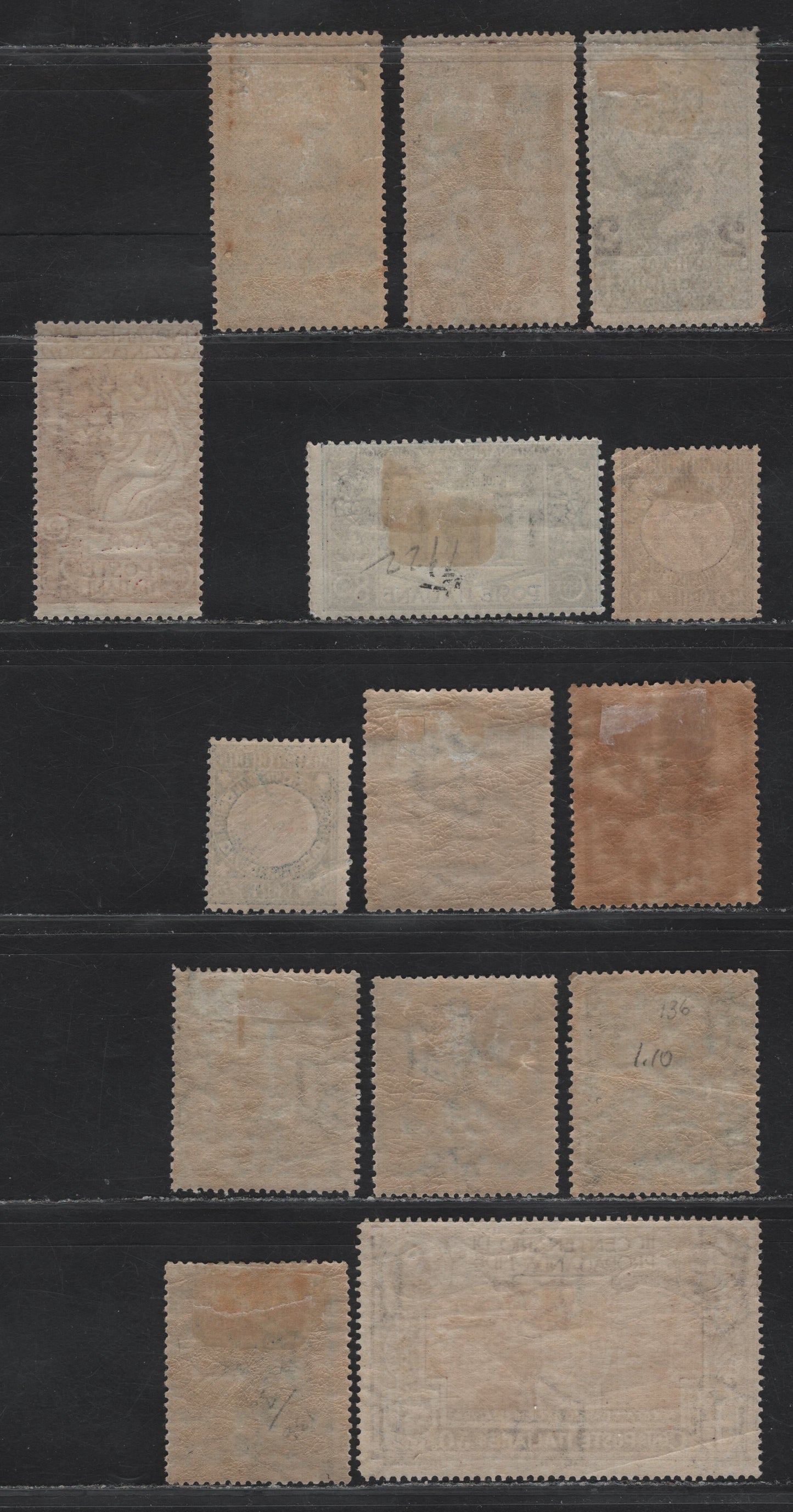 Lot 206 Italy SC#124, 126, 128, 136a, 138-a, 139, 131-132, 142, 140, 145 5c - 50c Indigo - Violet Brown & Orange Campanile - St Francis, 1912-1913 Re-Erection of the Campanile - Propagation of the Faith Issues, 14 FOG Singles, 2 Shades Of #139