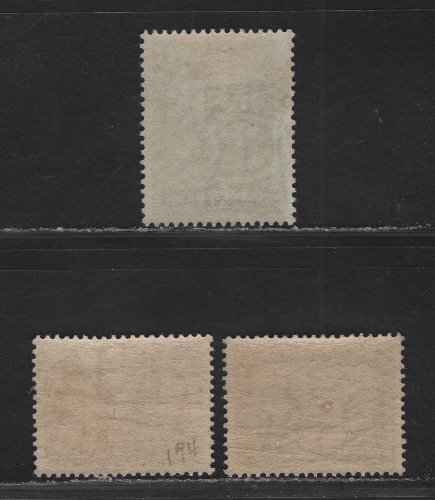 Lot 135 (C) Newfoundland #172, 174, 176 1c - 5c Green - Slate Green Map of (C) Newfoundland - Express Train, 1931 Watermarked Pictorial Issue, 3 VFOG Singles, Comb Perfs 13.6 (1c) & 13.7x14 (Rest)