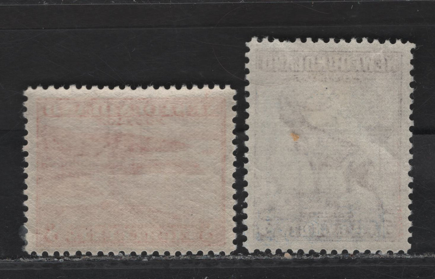 Lot 177 (C) Newfoundland #257, 259 5c - 8c Violet - Red Caribou - Corner Brook Paper Mill, 1941-1944 Re-Issued Waterlow Printing Issue, 2 VFOG Singles, Perf 12.5