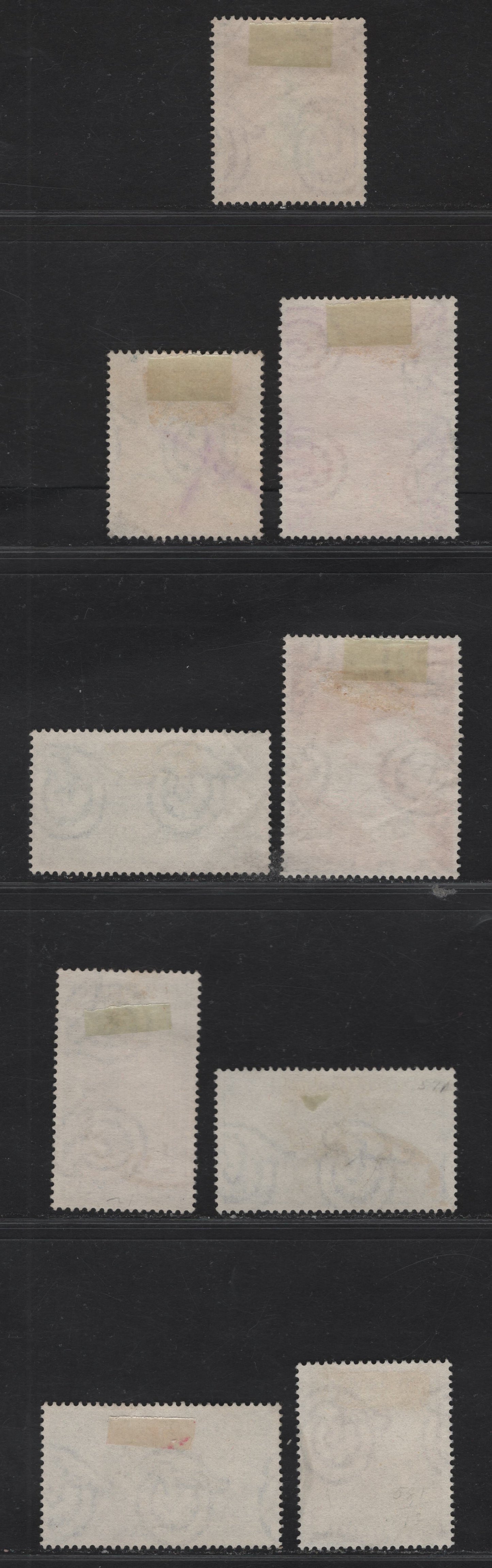 Lot 195 Italy SC#544-545, 568, 570-572, 577, 579, 581 5l - 20l Deep Claret & Green - Brown & Red Brown Tobacco Plant - Pietro Vannucci, 1950-1951 Tobacco Congress - 500th Birth Anniv of Pietro Vannucci Issues, 9 Very Fine Used Singles