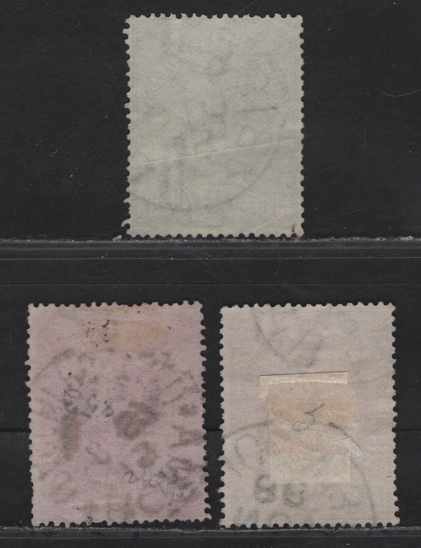 Lot 223 Italy SC#Q3-Q5 50c - 1.25l Claret - Orange King Humbert I, 1884-1886 Parcel Post Issue, 3 Very Good Used Singles