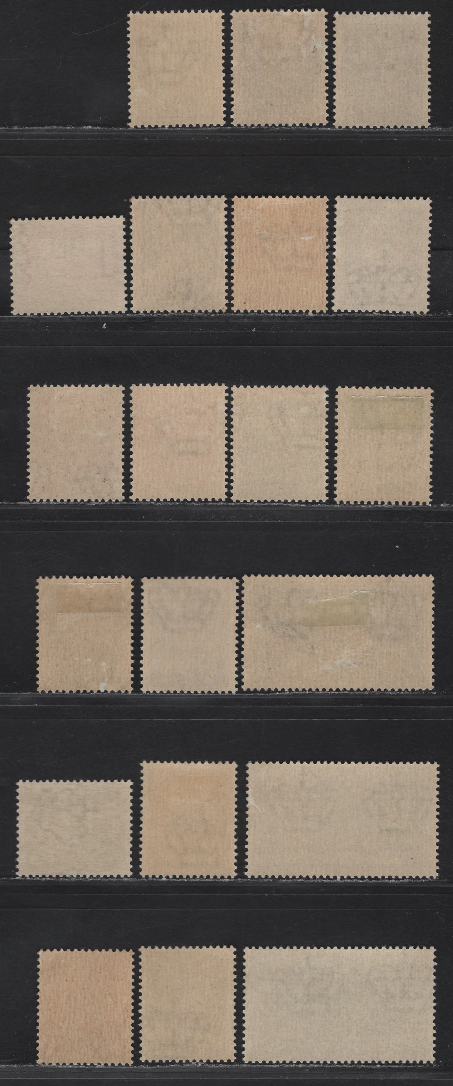 Lot 243 Italy SC#M1-M13, MC1-MC5, MCE1, ME1 5c - 1.25l Olive Brown - Green P.M Overprinted, 1943 Military Issue, 20 F/VFOG/NH Singles