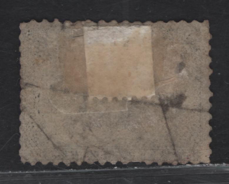 Lot 4 (C) Newfoundland #25 5c Brown Harp Seal, 1865-1894 Cents Issue, A Fair Used Single, Paper Cents-V, Perf 12, Several Creases, Tear Between En of Cents & Perfs At Right Are Also Trimmed.