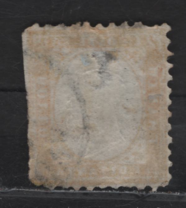 Lot 115 Italy SC#21b 80c Dark Yellow Victor Emmanuel II, 1863 Victor Emmanuel II Issue, An Ungraded Used Single, Showing Significant Plate Flaws At 'Franco', Significant Faults