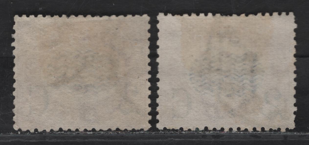 Lot 116 Italy SC#39, 41 2c on 20c - 2c on 1l Lake Waves, 1878 Official Surcharged Issue, 2 Very Fine Used Singles