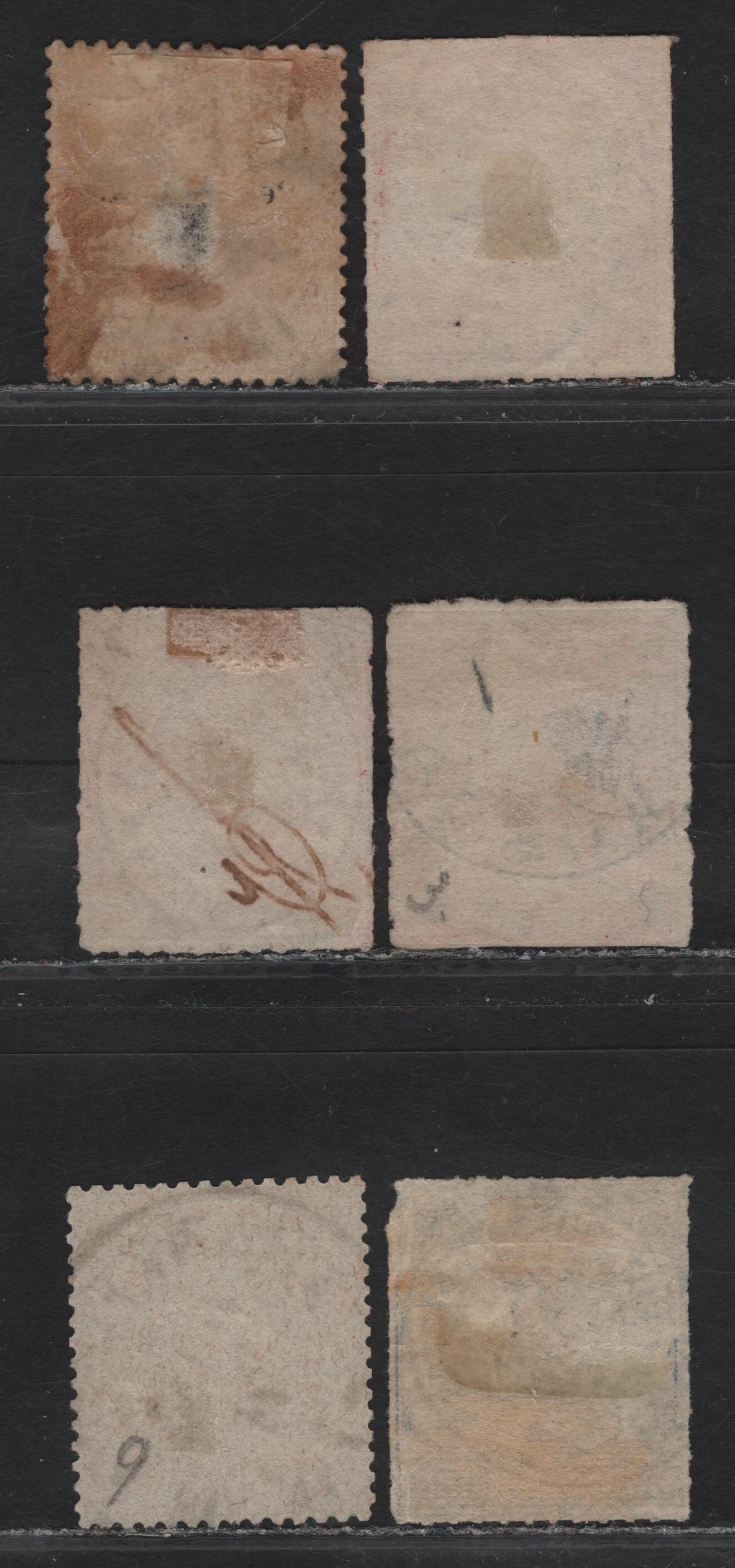 Lot 141 North German Confederation SC#3-4, 9, 19, 24 1/2gr - 1/2s Orange - Dull Violet Brown Numerals, 1868-1869 Rouletted & Perforated Numeral Issues, 6 Very Good/Fine/Very Fine Used Singles, #3 & 24 Have Shallow Thins