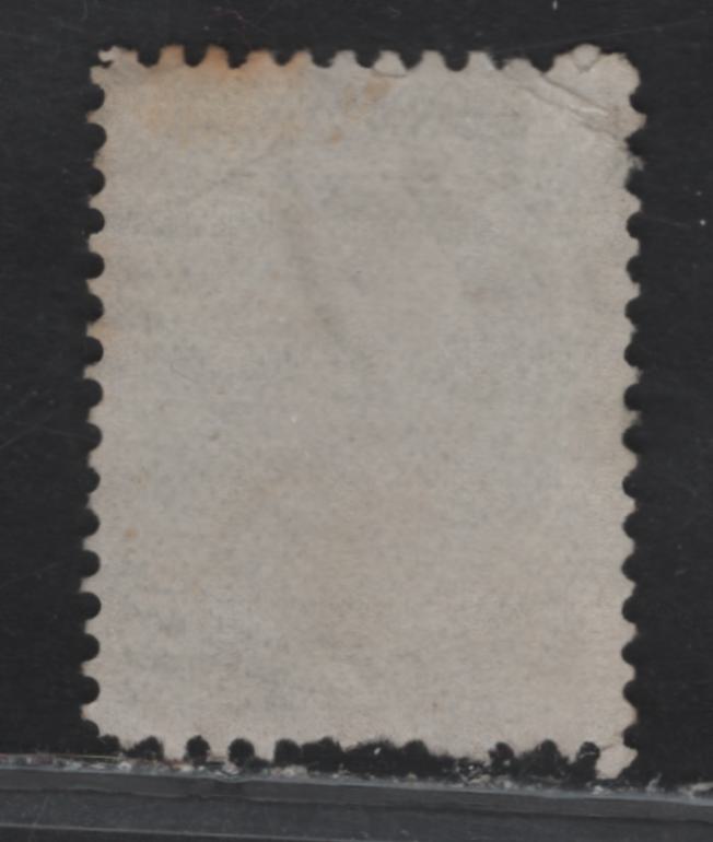 Lot 22 (C) Canada #26iv 5c Olive Green Queen Victoria, 1868-1876 Large Queen Issue, A Very Good Used Single, Paper MM-Y, Perf 11.8x12.1, Two Short Perfs At Bottom & Toning On Top Perfs.