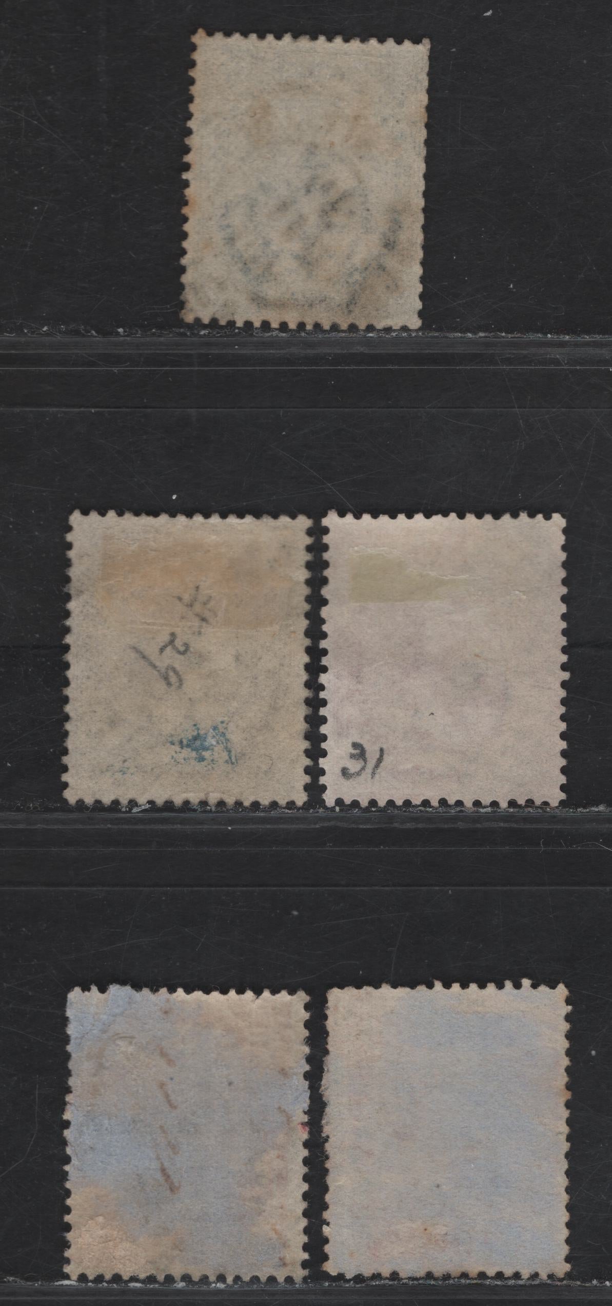 Lot 246 Italy SC#29-31a 15c - 40c Blue - Rose Victore Emmanuel II, 1863-1877 Victore Emmanuel II Surface Printed Issue, 4 Good/Very Good Used Singles, One 40c With A Very Small Margin Tear