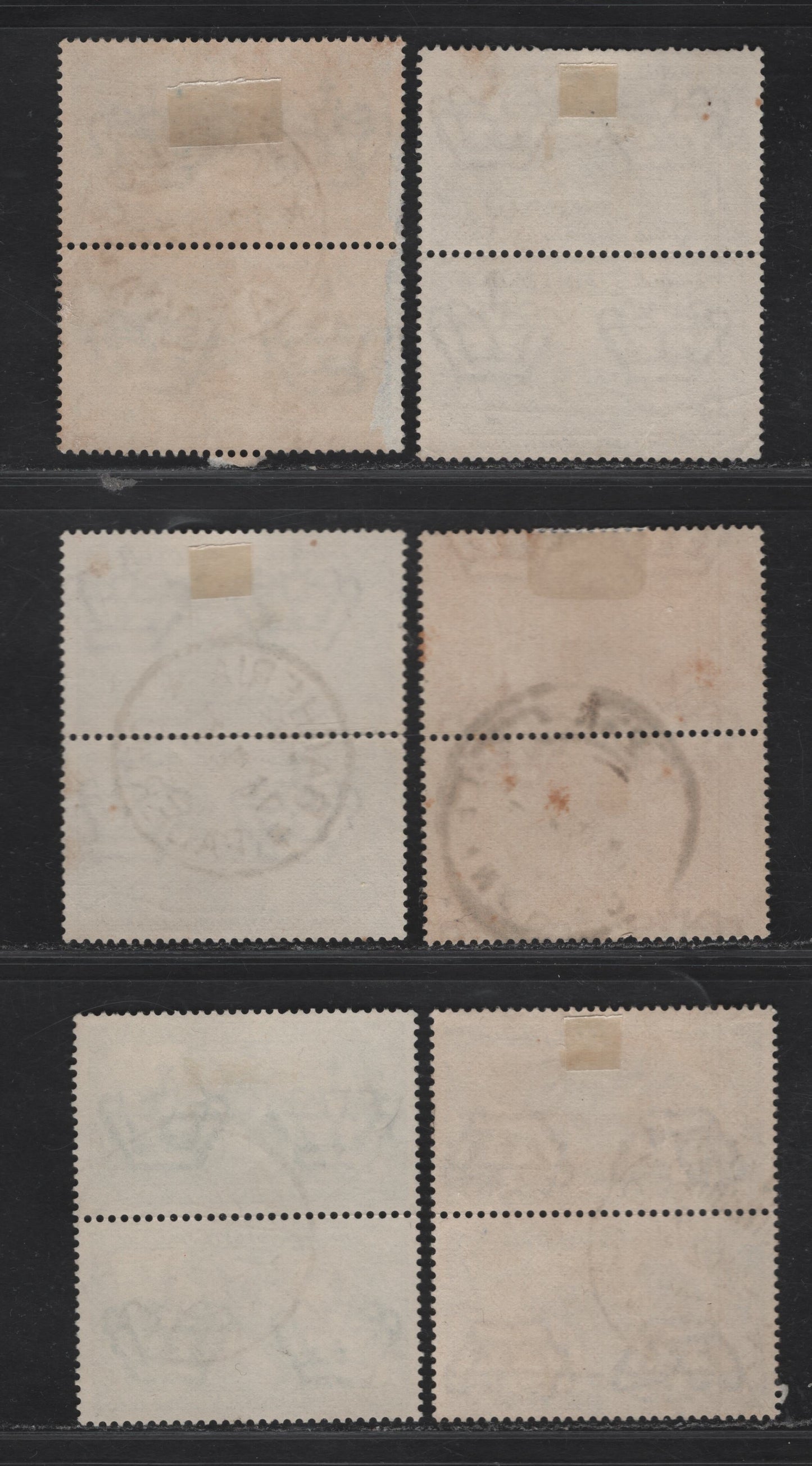 Lot 285 (C) Italy SC#290-291, 293-294, 296-297 5c-50c Olive Brown-Purple Various Scenes, 1932 March On Rome Issue, 6 VF Used Vertical Pairs All With Dated, Contemporary Postal Cancels
