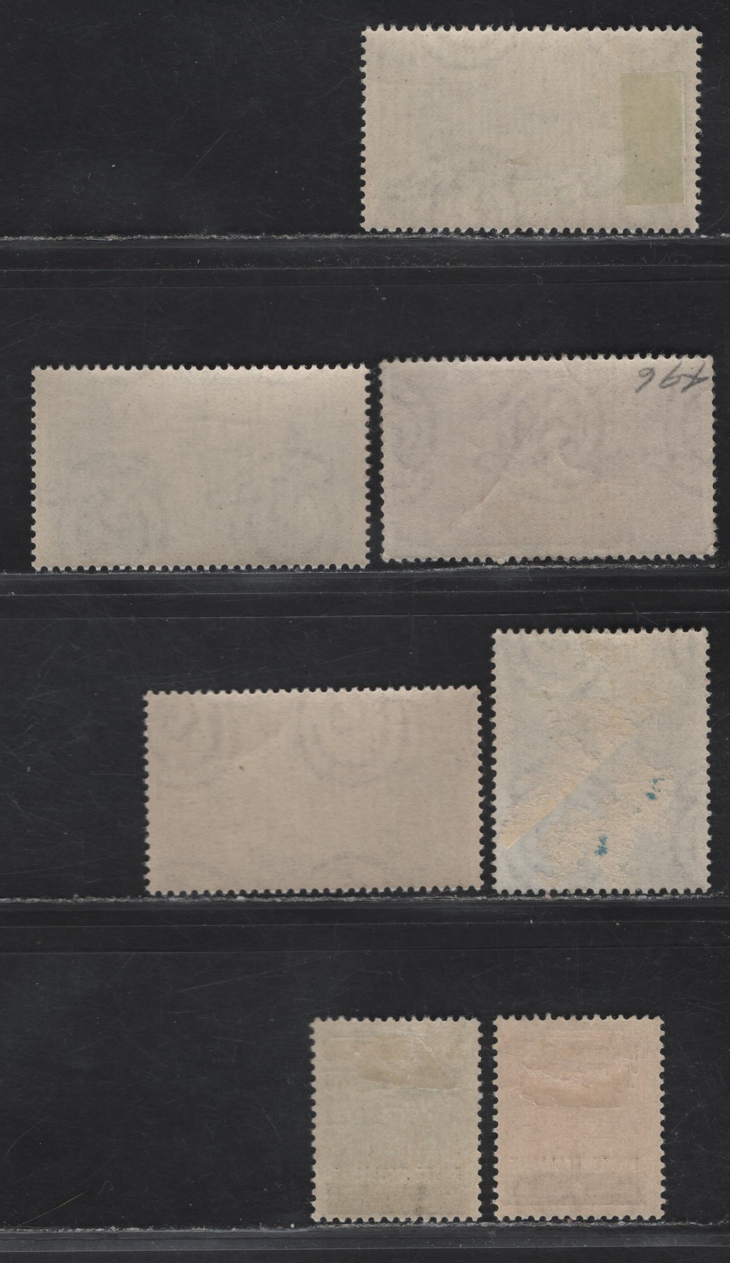 Lot 298 Italy SC#461-462, 489, 493-494, 496, 523 1.2L on 20c - 30L Crimson-Violet Blue Logia dei Merccanti - Medici, 1945-1949 Surcharges-Medici Issue, 7 Fine & VF OG & NH Singles #493-494 & #496 are NH