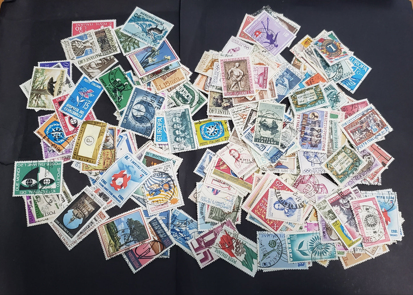 Lot 308 Italy 1956-1969 Commemorative Issues, 600-800 F-VF Used Singles In Three Large Glassine Envelopes, Unchecked For Paper Fluorescence & Tagging Varieties, Ideal For Further Study