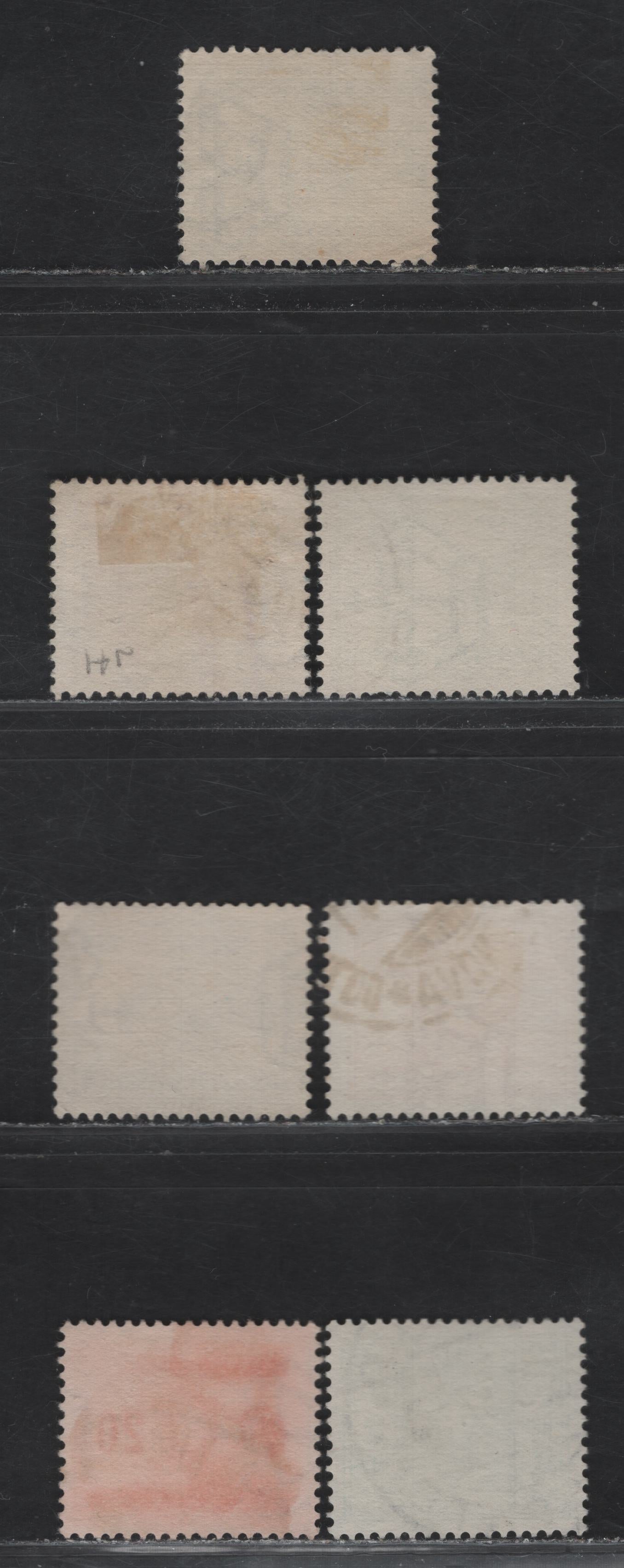 Lot 318 Italy SC#J28, J30-J31, J34-J37 5c - 2l Brown - Green Coat of Arms, 1934 Postage Due Issue With Fasces, 7 Fine/Very Fine Used Singles