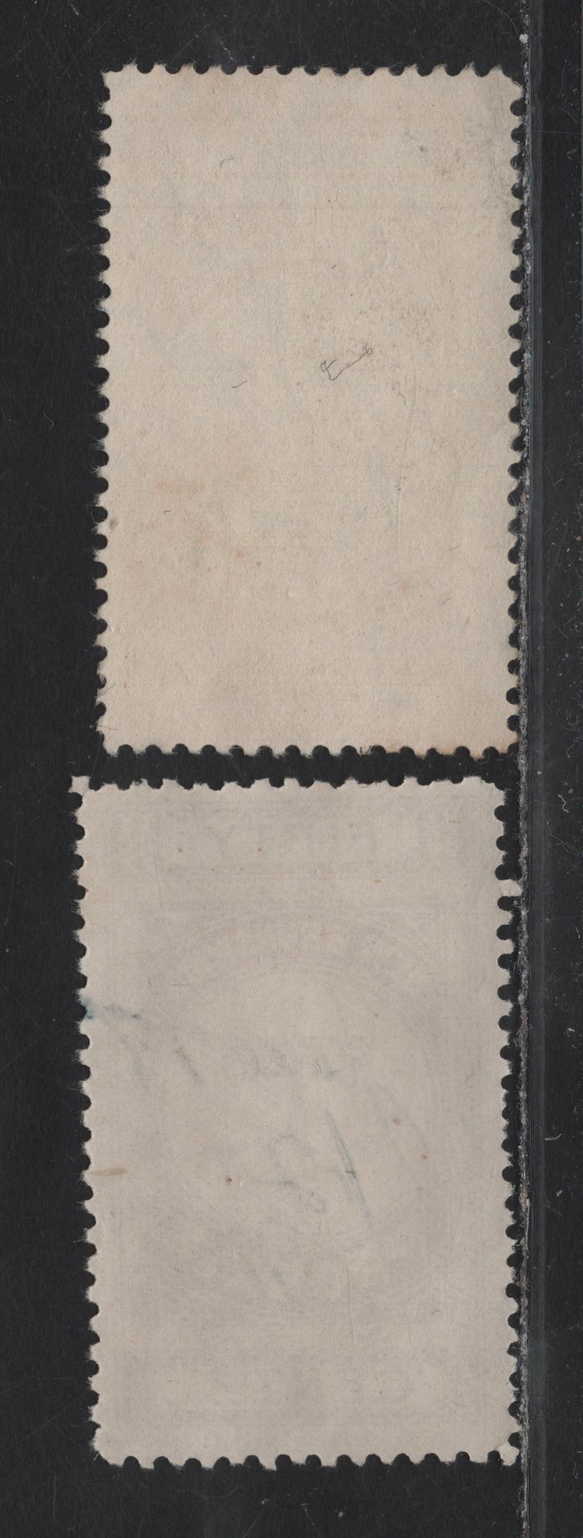 Lot 79 (C) New Brunswick Van Dam#NBP1, NBP3 10c - 50c Lemon Yellow - Brown Scales, 1895 First Probate Issue, 2 Fine Used Singles, Perf 11 (50c) & Perf 12 (10c)