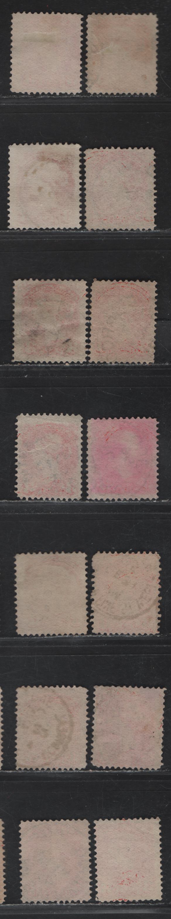 Lot 111 (C) Canada #41 3c Vermillion & Orange Vermillion Queen Victoria, 1888-1897 Small Queen Issue, 14 Fine Used Singles, Quebec Town Cancels Other Than Montreal Or Quebec, A Variety Of Shades, Papers & Perfs